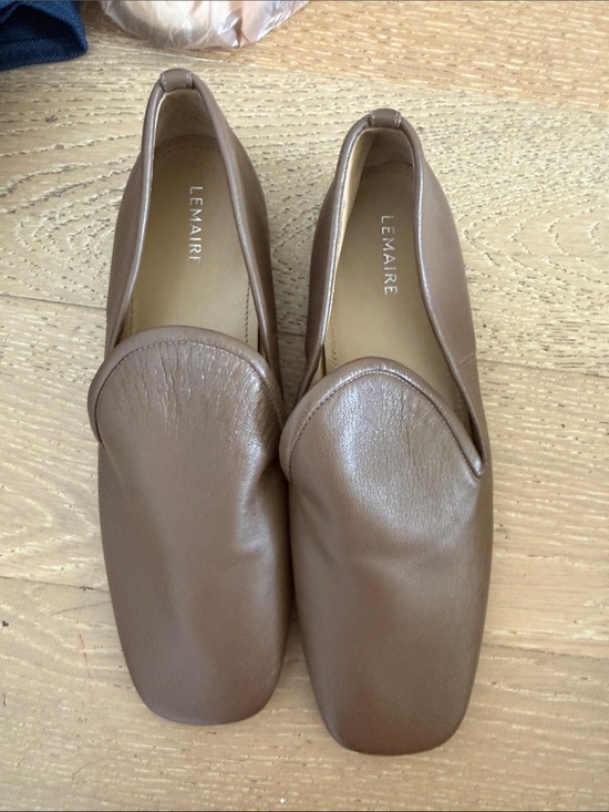 Lemaire Shoes - Lemaire Brown Leather Square-Toe Loafers